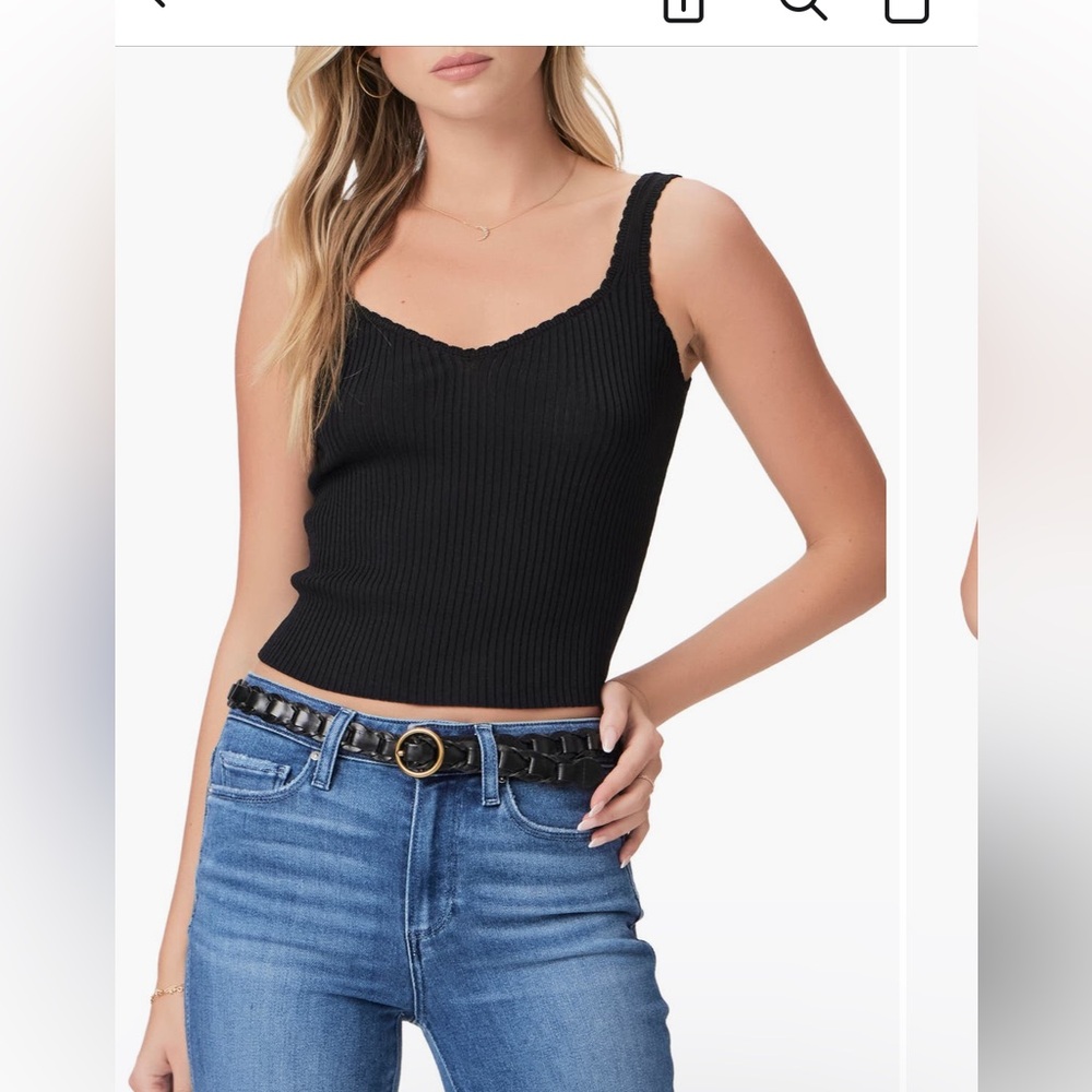 PAIGE Black Scoop Neck Tank Top